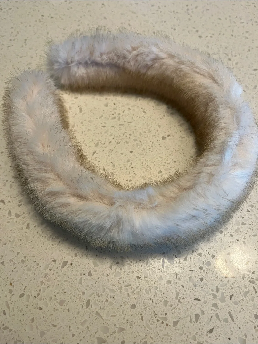 Plush Cream Faux-Fur Headband